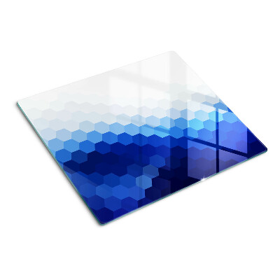 Snijplanken glas Blauwe zeshoeken in gradiënten