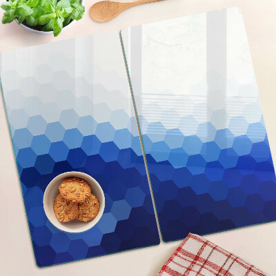 Snijplanken glas Blauwe zeshoeken in gradiënten