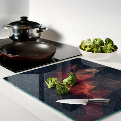 Snijplanken glas Abstracte geometrie in tinten rood