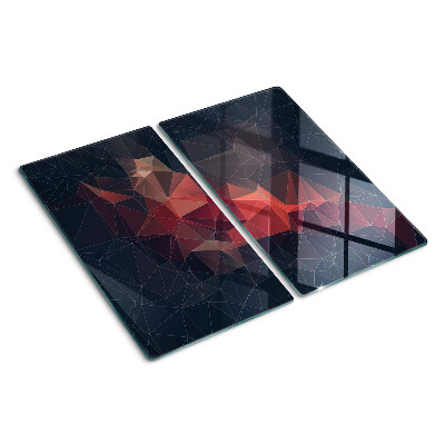 Snijplanken glas Abstracte geometrie in tinten rood
