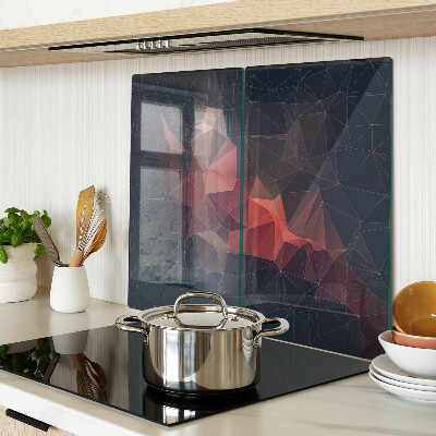 Snijplanken glas Abstracte geometrie in tinten rood
