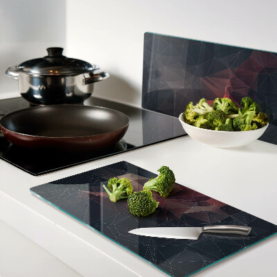 Snijplanken glas Abstracte geometrie in tinten rood