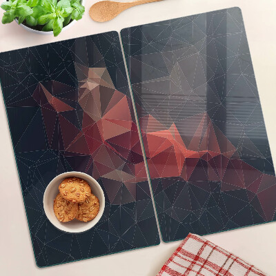 Snijplanken glas Abstracte geometrie in tinten rood