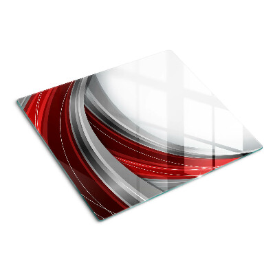 Glazen snijplanken Abstracte golven in rood en grijs