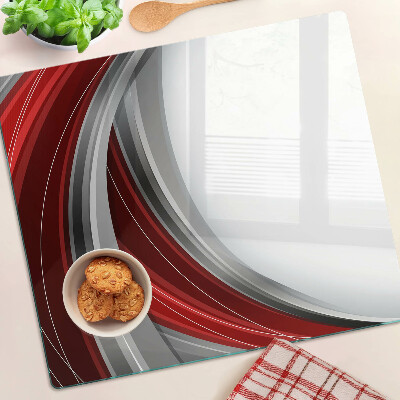 Glazen snijplanken Abstracte golven in rood en grijs