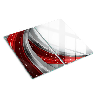 Glazen snijplanken Abstracte golven in rood en grijs