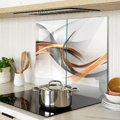 Snijplanken glas Abstracte golven in tinten goud