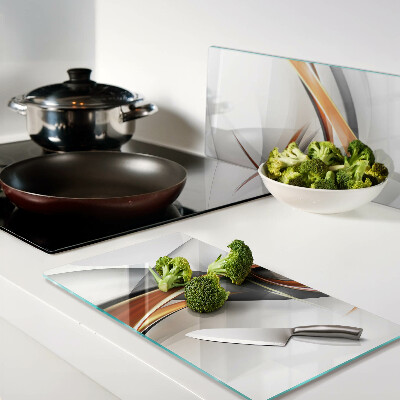 Snijplanken glas Abstracte golven in tinten goud