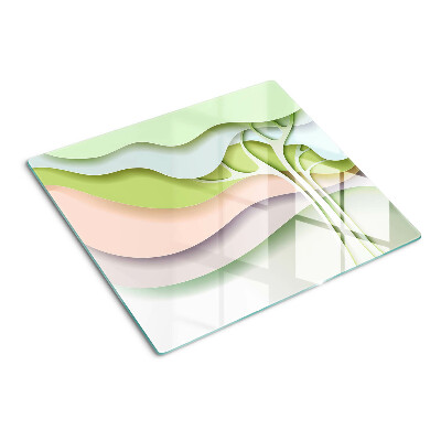 Glazen snijplanken Abstracte golven in pastelkleuren
