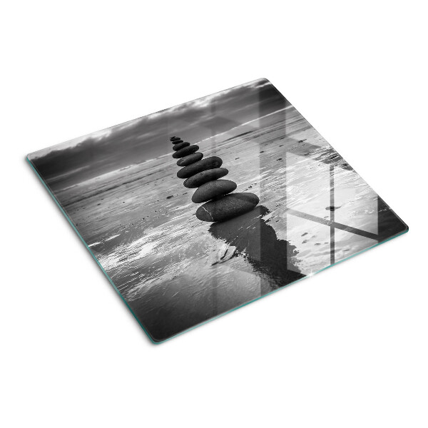 Snijplanken glas Strandstenen in zwart en wit