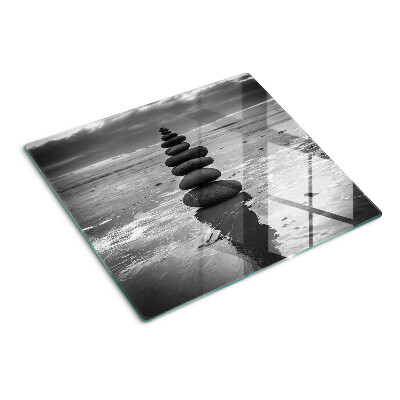 Snijplanken glas Strandstenen in zwart en wit