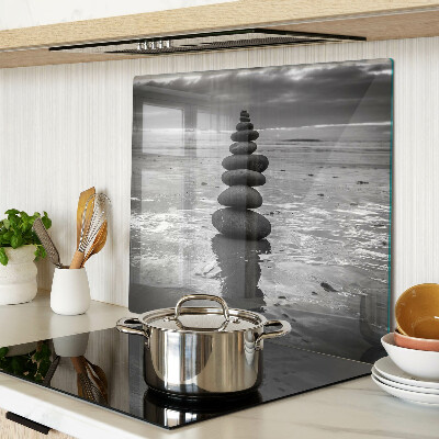 Snijplanken glas Strandstenen in zwart en wit