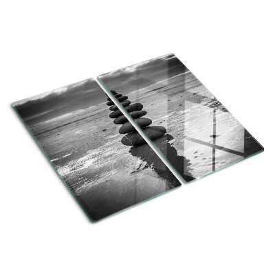 Snijplanken glas Strandstenen in zwart en wit