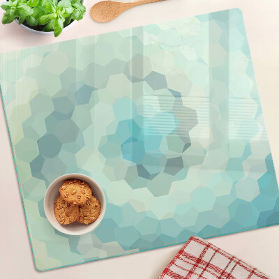 Glazen snijplanken Geometrische vormen in tinten blauw