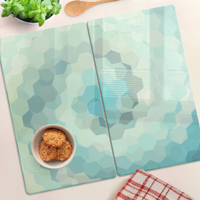 Glazen snijplanken Geometrische vormen in tinten blauw