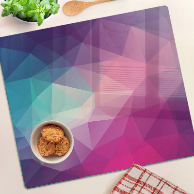 Glazen snijplanken Geometrie in tinten roze en blauw