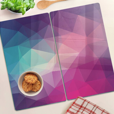 Glazen snijplanken Geometrie in tinten roze en blauw
