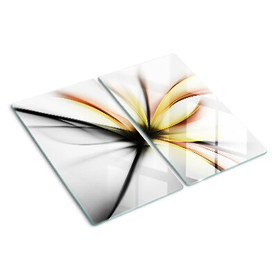 Snijplanken glas Bloemenabstract met dynamische lijnen