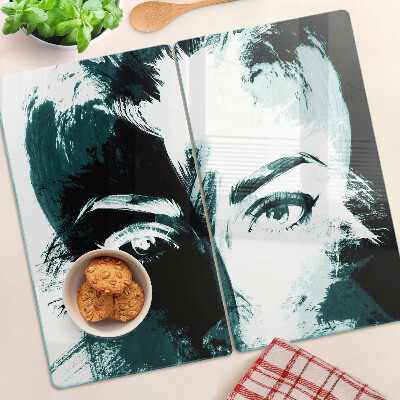 Snijplanken glas Portret in abstracte stijl