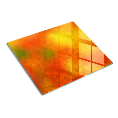 Snijplanken glas Geometrie in tinten oranje