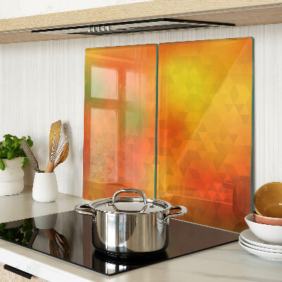 Snijplanken glas Geometrie in tinten oranje