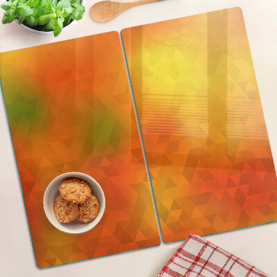 Snijplanken glas Geometrie in tinten oranje
