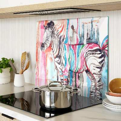 Glazen snijplanken Zebra met kleurrijke strepen
