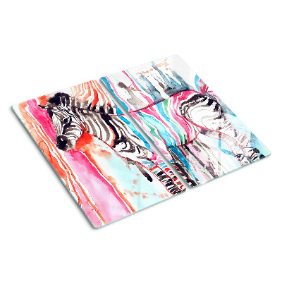 Glazen snijplanken Zebra met kleurrijke strepen
