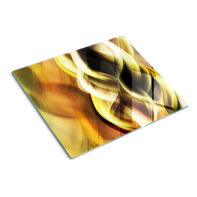 Snijplanken glas Abstracte golven in tinten goud