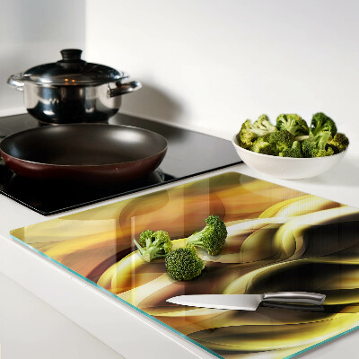 Snijplanken glas Abstracte golven in tinten goud