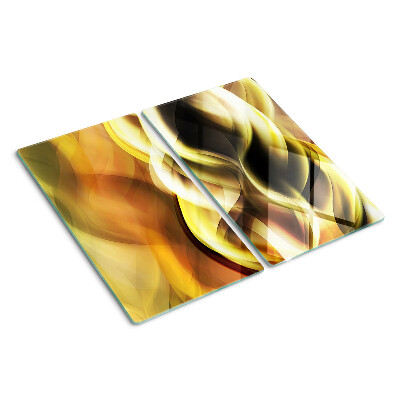 Snijplanken glas Abstracte golven in tinten goud