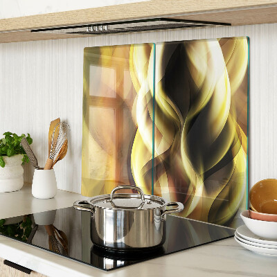 Snijplanken glas Abstracte golven in tinten goud