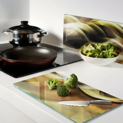 Snijplanken glas Abstracte golven in tinten goud