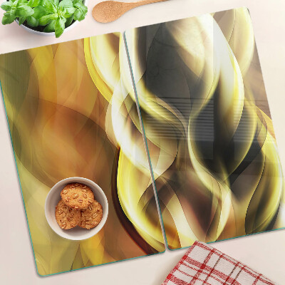 Snijplanken glas Abstracte golven in tinten goud