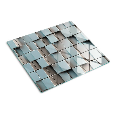 Snijplanken glas Geometrische tegels in blauwtinten