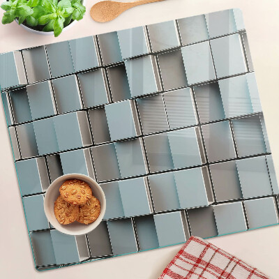 Snijplanken glas Geometrische tegels in blauwtinten