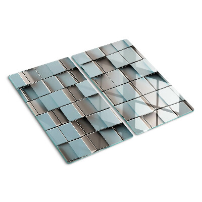 Snijplanken glas Geometrische tegels in blauwtinten