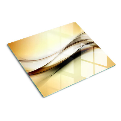 Glazen snijplanken Abstracte golven in beige tinten