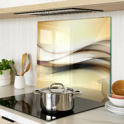Glazen snijplanken Abstracte golven in beige tinten