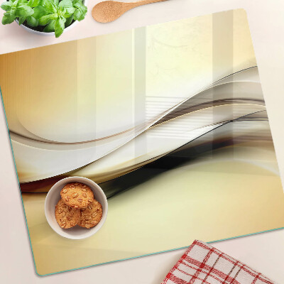 Glazen snijplanken Abstracte golven in beige tinten