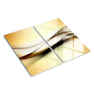 Glazen snijplanken Abstracte golven in beige tinten