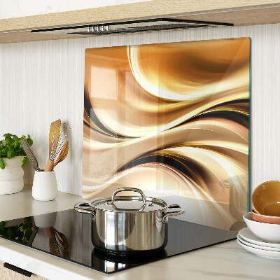 Glazen snijplanken Abstracte golven in tinten goud