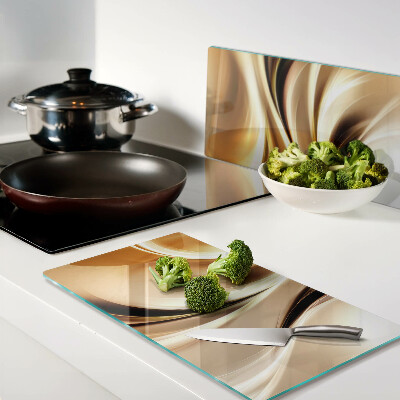 Glazen snijplanken Abstracte golven in tinten goud