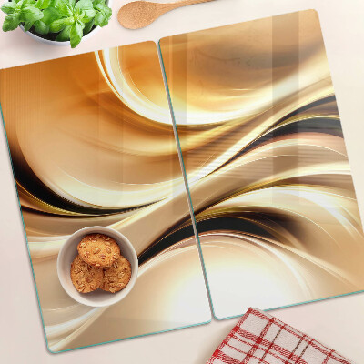 Glazen snijplanken Abstracte golven in tinten goud
