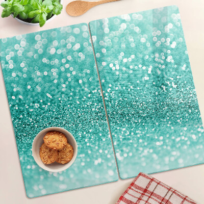 Glazen snijplanken Sprankelende turquoise glitter