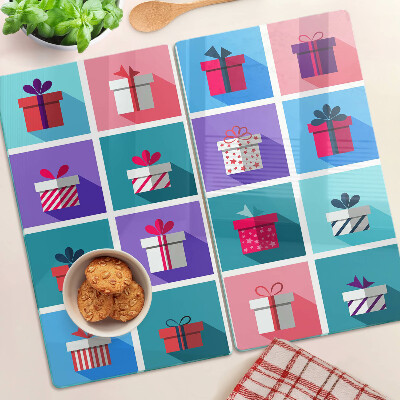 Glazen snijplanken Cadeaumotieven in verschillende kleuren