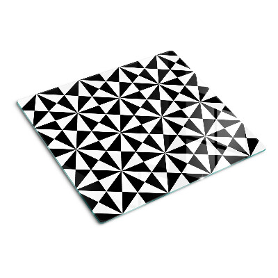 Snijplanken glas Geometrische driehoeken in zwart en wit