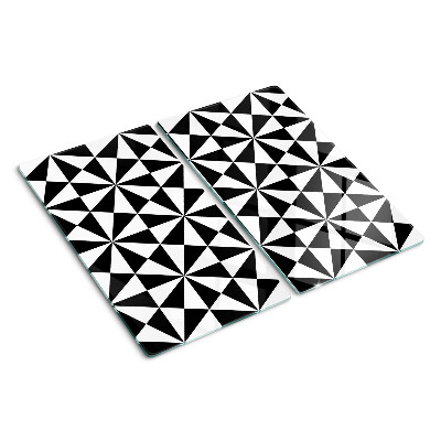 Snijplanken glas Geometrische driehoeken in zwart en wit