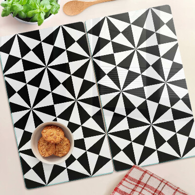 Snijplanken glas Geometrische driehoeken in zwart en wit