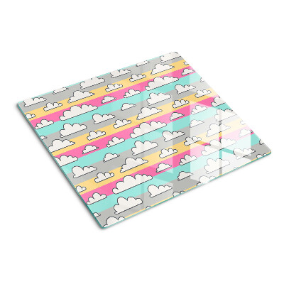Glazen snijplanken Wolken op een pastelkleurige achtergrond